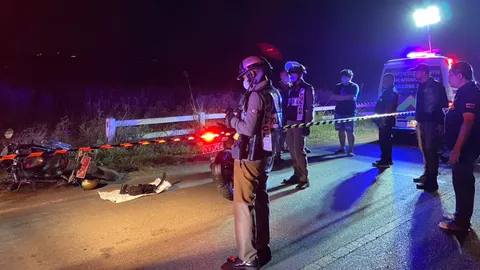 "ส.ต.ต." เคราะห์ร้าย ไล่จับ จยย. ถูกลูกซองสั้นยิงสวนเข้าหน้าดับสลด