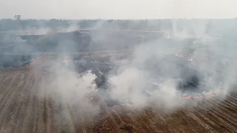 พิมายหมอกควันยังปกคลุม เหตุชาวนาลอบเผาตอซังข้าว ทำชาวบ้านเดือดร้อน