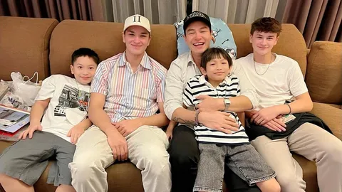 ปีเตอร์ คอร์ป รวมตัวลูกหลานในรอบ 3 ปีครึ่ง ทำคนหลุดโฟกัสความหล่อเต็มๆ