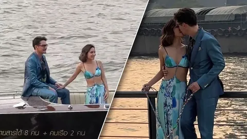 ชมภาพฉลองแต่งงาน อนันดา-ณัฐ ณิชชา ล่องเรือเข้างาน พาลูกรักร่วมเป็นสักขีพยาน