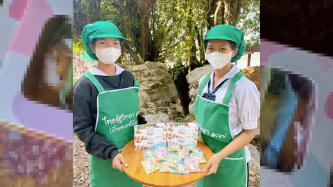 ครู นักเรียน ร.ร.ไทยรัฐวิทยา 107 ทำคุกกี้นมแพะเพื่อสุขภาพ ขายหารายได้เสริม