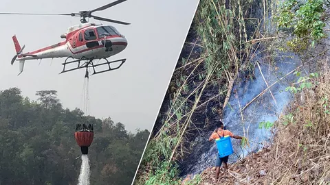 ไฟลามหนัก 3 อุทยานพื้นที่กาญจนบุรี ประกาศพื้นที่อันตรายไฟป่าห้ามเข้า