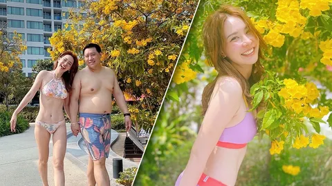 นุ้ย สุจิรา เปิดโหมดแซ่บ ควงสามีสวีตริมสระ พักผ่อนรับซัมเมอร์แบบชิลๆ