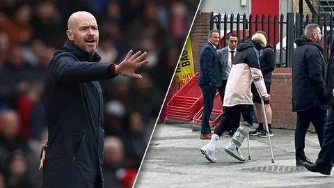 แมนยูฯ รอลุ้น "เทน ฮาก" อัปเดตอาการ "การ์นาโช" หลังถูกเสียบใช้ไม้ค้ำออกจากสนาม (คลิป)