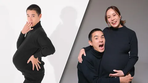 นิว-เมษา ถ่ายภาพแฟชั่นโค้งสุดท้ายก่อนคลอด ว่าที่คุณพ่อแย่งซีนเต็มๆ