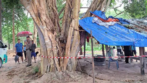 ฟ้าผ่าดับสยอง 1 ศพ เจ็บอีก 3 ขณะผูกเปลนอนอยู่ในเพิงพักใต้ต้นไม้ใหญ่ที่ระยอง