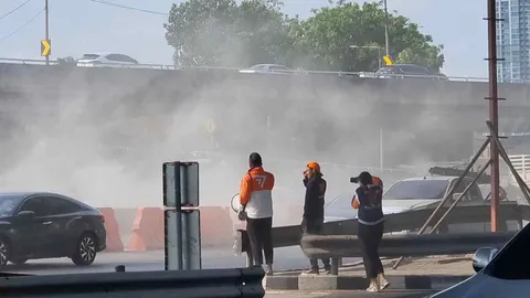 "ก้าวไกล" จี้ กวดขัน ผู้รับเหมา "เป่าฝุ่นปูน" คลุ้ง ทั่ว ถ.พระราม 3 