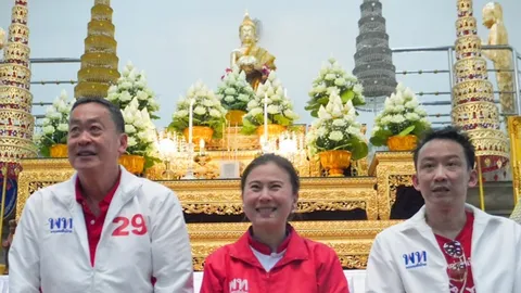 "เศรษฐา" ควง "โอ๊ค" ลุย "ตลาดมหาชัย" ไหว้พระ "วัดบ้านแหลม" ขอพร "สงกรานต์"