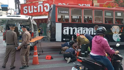 รถเมล์ทับยายวัย 83 ที่มาซื้อข้าวให้หลาน ขณะข้ามทางม้าลายแยกศรีย่านเจ็บสาหัส 