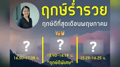 ฤกษ์ดี ร่ำรวย พ.ค. 66 ติดต่องาน ขึ้นบ้านใหม่ เปลี่ยนกระเป๋าสตางค์ พ.พาทินี