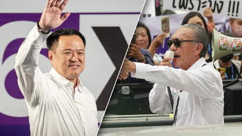 เลือกตั้ง 66 : "อนุทิน" ต้อนรับด้วยรอยยิ้ม หลัง “ชูวิทย์” บุกป่วนเวทีดินแดง