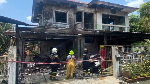 ผสมสารข้างบ้าน ระเบิดสนั่นที่บางใหญ่ไฟไหม้วอด คนงานดับ 1 บาดเจ็บ 4 (คลิป)