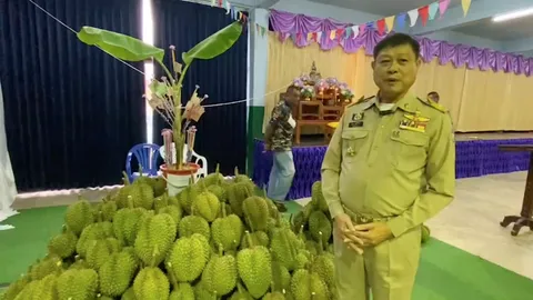 ที่เดียวในไทยทอดผ้าป่าทุเรียนมหากุศล ช่วยคนยากไร้ อ.นายายอาม ได้รวม 898 กก.