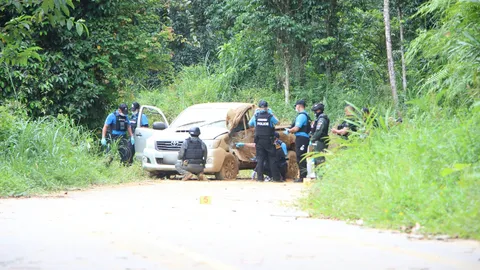 โจรใต้วางระเบิดแล้วใช้ปืนเอ็ม 16 ยิงซ้ำ คนหาของป่าตาย 1 เจ็บ 2 ที่จะแนะ (คลิป)