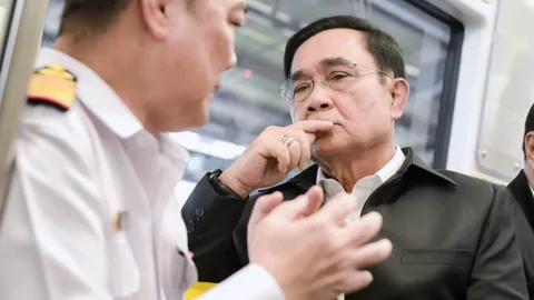 “บิ๊กตู่” นั่งรถไฟฟ้าสายสีเหลือง เปิดครบ 23 สถานี ชี้ ปมฉาวตำรวจจัดการตามกฎหมาย