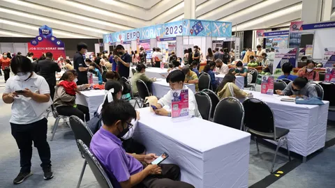 Job Expo Thailand 2023 โคราช คนทะลัก ประชาชนแห่สมัครงานกว่าหมื่นอัตรา 