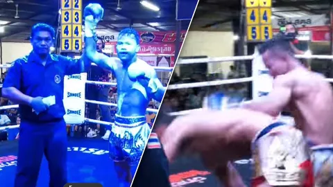 โดนอะไรเข้าไป “นักมวยเขมร” ชนะ “นักมวยไทย” พลิกโผ-รับจะไม่โต้ดราม่า “กุน ขแมร์” แล้ว (คลิป)