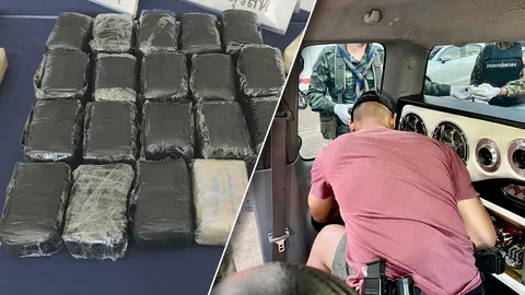 รวบหนุ่มวัย 29 พร้อมเมีย ขนยาบ้าแสนเม็ด ซุกลำโพงกระบะซิ่ง แลกค่าจ้าง 6 หมื่น