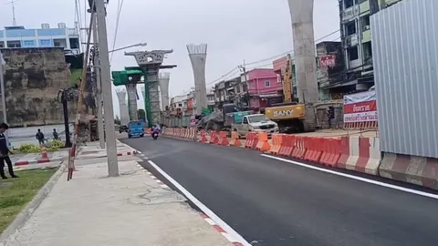 จ่อเปิดจราจรถนนหลวงแพ่ง 1 ช่อง หลังรื้อถอนสะพานลาดกระบังพังถล่มคืบหน้า