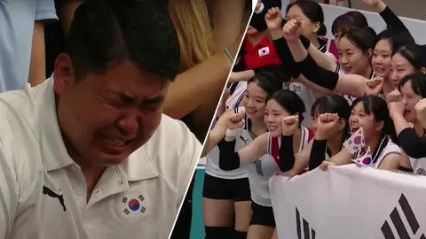 "วอลเลย์บอลหญิงเกาหลีใต้" หลั่งน้ำตา หลังพลิกล็อกโค่น "หนึ่งในยอดทีมโลก"