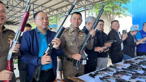 บิ๊กโจ๊ก เป็นประธานทำลายปืนของกลางในคดีที่สิ้นสุดแล้วกว่า 7 หมื่นกระบอก