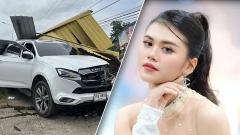 แอ้ม ชลธิชา นักร้องลูกทุ่งสาว ประสบอุบัติเหตุรถชนศาลา แฟนๆ ส่งกำลังใจ