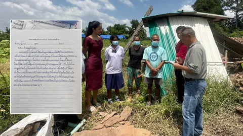 นอภ.ชัยบาดาล ช่วยครอบครัว ด.ญ.เขียนเรียงความวันแม่ "รักแม่แม้ยากจน"