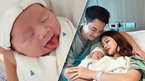 แอร์ ภัณฑิลา คลอดลูกสาวคนแรก ตั้งชื่อ น้องฑิลาร์ สามีคอยดูแลไม่ห่าง