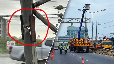 แก้ไขแล้ว "เสาสู้ชีวิต" บนถนนรังสิต-ปทุมธานี หลังโซเชียลวิจารณ์สนั่น (คลิป)