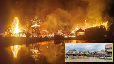 ไหม้ตลาดน้ำ (คลิป)