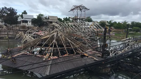 ไฟไหม้ใหญ่ตลาดน้ำ 4 ภาคพัทยา ร้านค้าวอดเป็นซาก เสียหายร่วม 50 ล้าน 