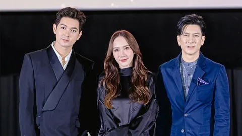 "อั้ม-ติ๊ก-เข้ม" นำทีมนักแสดงร่วมงานกาลา "ลมพัดผ่านดาว"