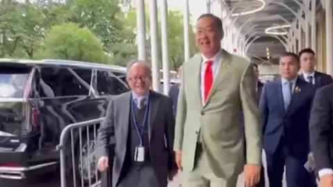 "เศรษฐา" บอก มา "นิวยอร์ก" เจอรถติด เลยเดินไปประชุม ควงภริยาร่วมงานเลี้ยง