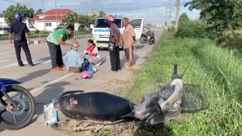 สาวเจ็บหนัก เจอ "ควาย" วิ่งตัดหน้ารถ ส่วนคู่กรณีหนีหายเข้าป่า