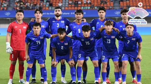 ได้ครบแล้ว สรุปโปรแกรมฟุตบอลชาย "เอเชียนเกมส์ 2022" รอบ 16 ทีม "ทีมชาติไทย" เจองานหนัก