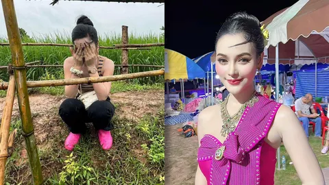 เกือบกลับไม่ถึงบ้าน อ๋อมแอ๋ม เพชรบ้านแพง ขับรถหลับในตกข้างถนน (คลิป)