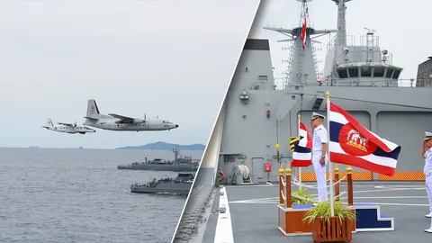 ผบ.ทร. ปลื้ม "บิ๊กดุง" จัดเต็มสวนสนามหมู่เรือ ยิงสลุต อำลา กลางอ่าวไทย (คลิป)