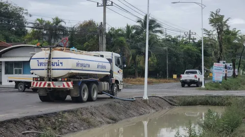 น้ำท่วมเมืองระยองแห้ง ผู้ว่าฯ สั่งเฝ้าระวังจุดเสี่ยง เร่งจ่ายไฟฟ้าให้ชาวบ้าน