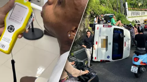 หนุ่มบราซิลเมาระห่ำเมือง ซิ่งขึ้นเขาป่าตอง เฉี่ยว จยย. รถตู้ นทท.คว่ำ 