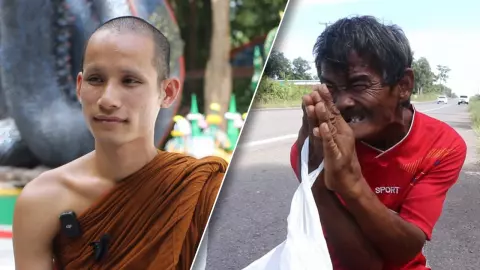 ร่วมอนุโมทนา พระอาจารย์วัดป่า แบ่งบุญกองกฐินช่วยชายพิการสู้ชีวิตปลดหนี้ (คลิป)