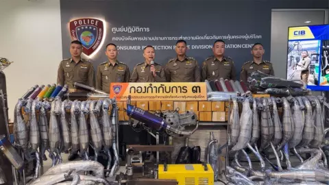 ตร.ปคบ. ระดมกวาดล้างแหล่งผลิตจำหน่ายท่อ จยย.แว้น 21 จุดทั่วประเทศ