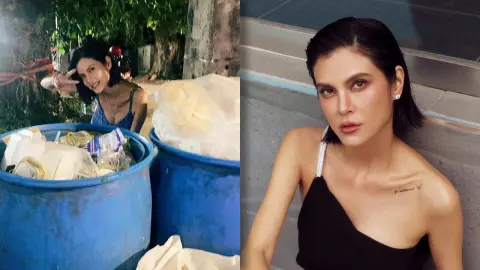 ปิ่น เก็จมณี ถ่ายรูปยิ้มหวานคู่กับถังขยะ แฟนๆ คอมเมนต์รัวๆ