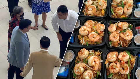 "ท่านอ้น" ถึงไทย คนใกล้ชิดสั่ง "ผัดไทย" ครัวอัปสร อ.ต.ก. ให้รับประทาน