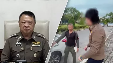 ชายหัวเกรียนในคลิปหนุ่มจีน เป็นตำรวจจริง อ้างเพื่อนหยิบเครื่องแบบในรถมาใส่