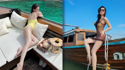 โบว์ เบญจวรรณ นุ่งชุดว่ายน้ำวันพีซ อวดความแซ่บในทริปภูเก็ต