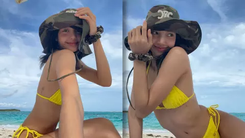 ลิซ่า BLACKPINK ไม่อ่อนโยน ใส่บิกินีสีเหลืองเสิร์ฟความแซ่บรับปีใหม่