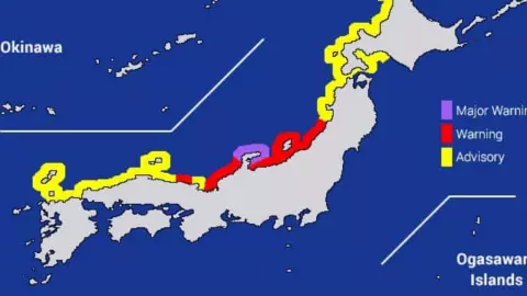 เตือนคนไทยในญี่ปุ่น ระวังภัย "คลื่นสึนามิ" จากเหตุแผ่นดินไหว ขนาด 7.6