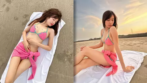 เก๋ไก๋ สไลเดอร์ นุ่งบิกินีชมพูเล่นน้ำทะเล อวดหุ่นแซ่บสวยเป๊ะปัง