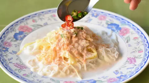 อร่อยอมตะ ขนมจีน ซาวน้ำ+เปาะเปี๊ยะสด “ร้านสุ” @นวมินทร์ 73