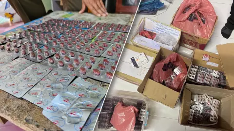  "ตัดตอนสายหื่น" ทลาย 2 จุด กวาดล้าง "ยาเสียสาว" ยึดของกลางเพียบ (คลิป)